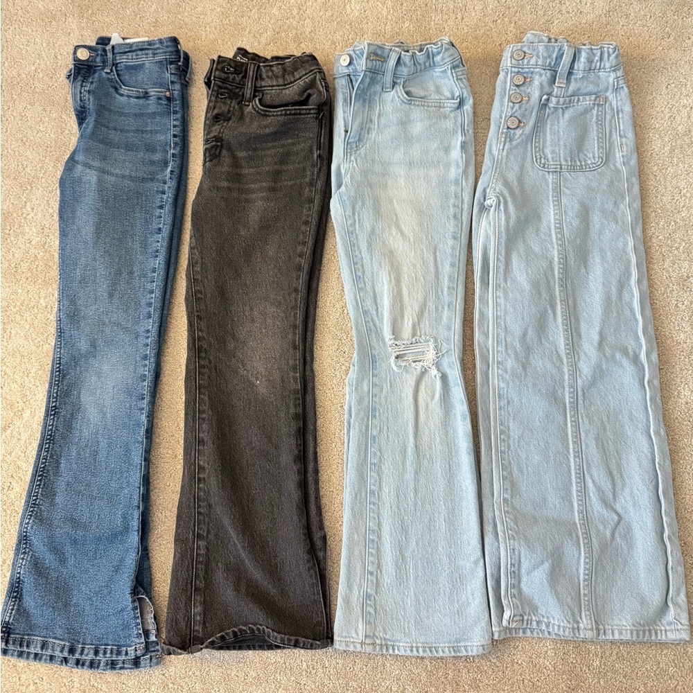 Girls Size 10 Jeans Collection - Blue, Black, Light Blue